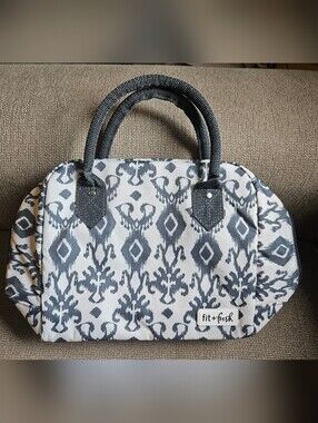 NWOT Fit + Fresh Bloomington Lunch Bag Tote Gray White